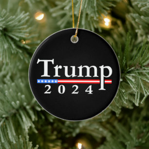 Ornamento De Cerâmica Trump 2020 Classic Black and Red