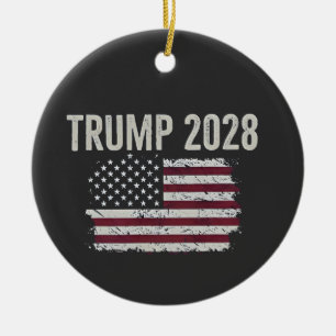 Ornamento De Cerâmica Trump 2028 Presidente Americano das Eleições de Ba