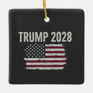 Ornamento De Cerâmica Trump 2028 Presidente Americano das Eleições de Ba
