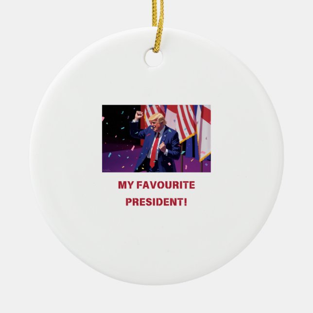 Ornamento De Cerâmica TRUMP - A MINHA mercadoria FAVORITA PRESIDENTE (Frente)