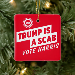 Ornamento De Cerâmica Trump é um Scab Vote Harris 2024 Presidente