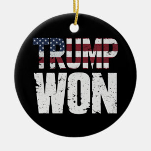 Ornamento De Cerâmica Trump Ganhou 47º Presidente dos EUA Venceu Eleição