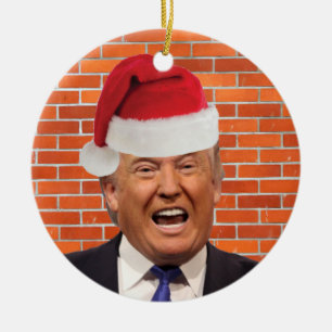 Ornamento De Cerâmica Trump, tudo o que ele quer é a parede dele
