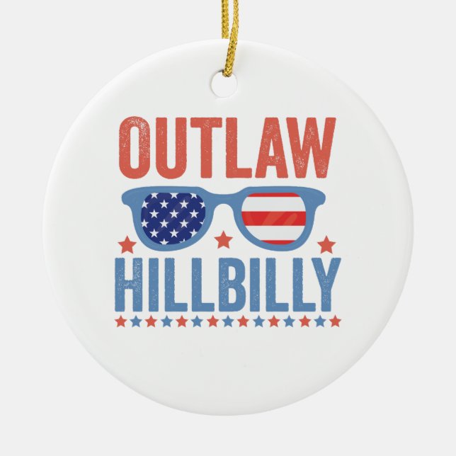Ornamento De Cerâmica Trump Vance 2024 Outlaw Hillbilly Election (Frente)