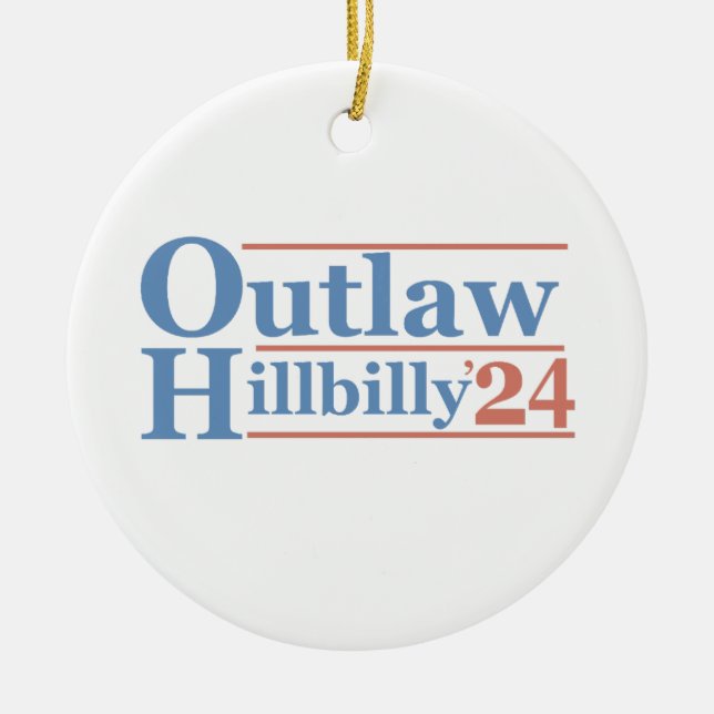 Ornamento De Cerâmica Trump Vance 2024 Outlaw Hillbilly Election (Frente)