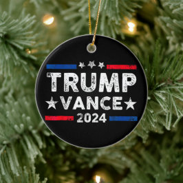 Ornamento De Cerâmica Trump Vance 2024 Presidente da Eleição do Bandeira