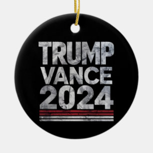 Ornamento De Cerâmica Trump Vance 2024 Retro Vintage Eleição EUA