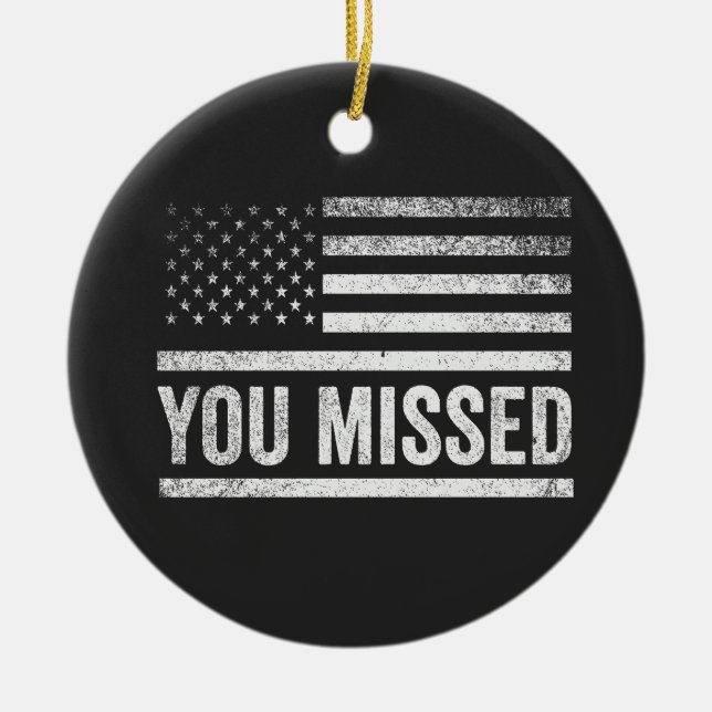 Ornamento De Cerâmica Trump Vance Election Feia Christmas Sweater (Frente)