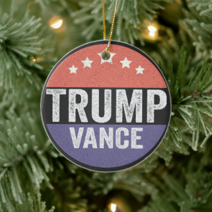 Ornamento De Cerâmica Trump Vance Republican American Election Gift