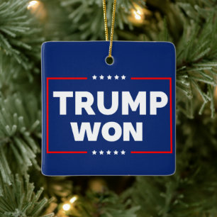 Ornamento De Cerâmica Trump Won 2024