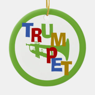 Ornamento De Cerâmica TRUMPET com quadro fotográfico