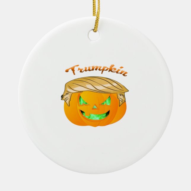 Ornamento De Cerâmica Trumpkin Clássico - Lama num Chapéu MAGA (Frente)