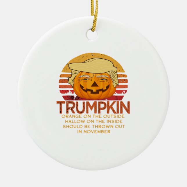 Ornamento De Cerâmica Trumpkin Halloween Clássico Engraçado - Policial (Frente)