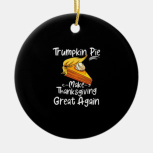 Ornamento De Cerâmica Trumpkin Pie Faz Excelente De Ação De Graças De No