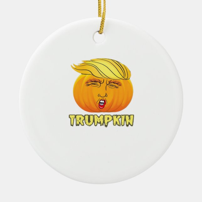Ornamento De Cerâmica Trumpkin - Pumpkin Assustador (Frente)