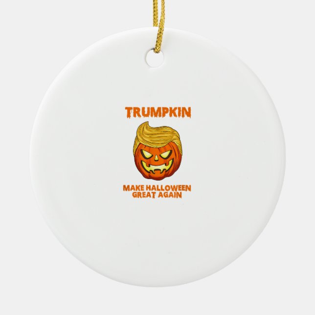 Ornamento De Cerâmica Trumpkin Usa Torna O Excelente De Halloween Novame (Frente)