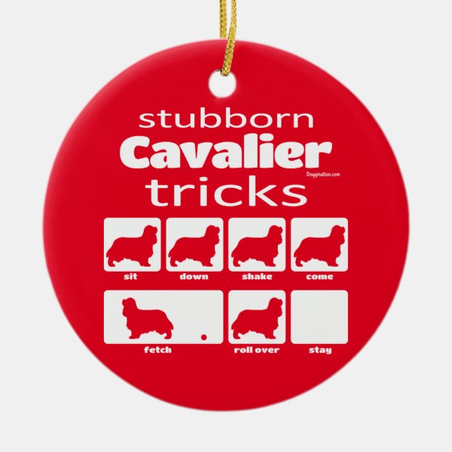 Ornamento De Cerâmica Truques Cavalier Stubborn (Frente)