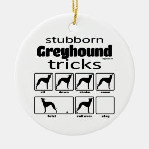 Ornamento De Cerâmica Truques de Greyhound Stubborn