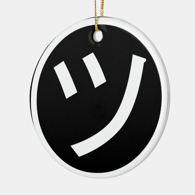 Ornamento De Cerâmica ㋡ Tsu Kana Katakana sorrindo Emoji / Emoticon (Esquerda)