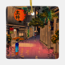 Ornamento De Cerâmica Tsuchiya Koitsu - Noite em Ushigome