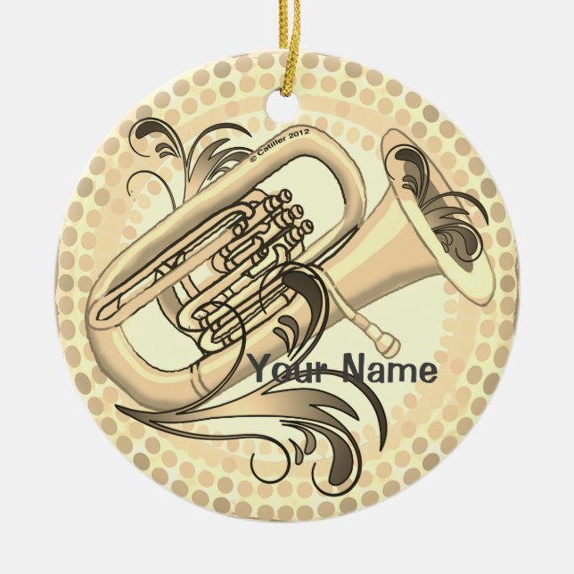 Ornamento De Cerâmica Tuba Rhythm Ornament (Frente)