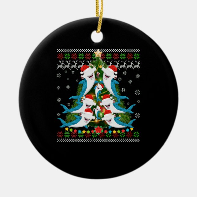 Ornamento De Cerâmica Tubarão-martelo-martelo-martelo (Frente)