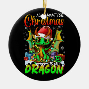 Ornamento De Cerâmica Tudo o que se quer no Natal é um Anim Santa Hat do