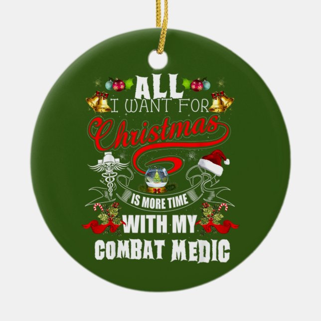 Ornamento De Cerâmica Tudo Que Eu Quero É Mais Tempo Com Meu Comb (Frente)