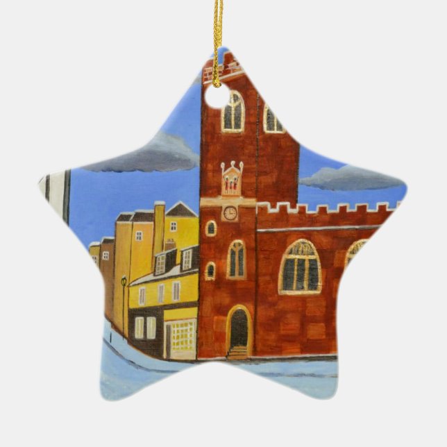 Ornamento De Cerâmica Tudor House in Exeter (Frente)