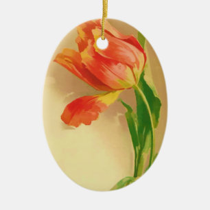 Ornamento De Cerâmica Tulip Art de Catherine Klein Ornament