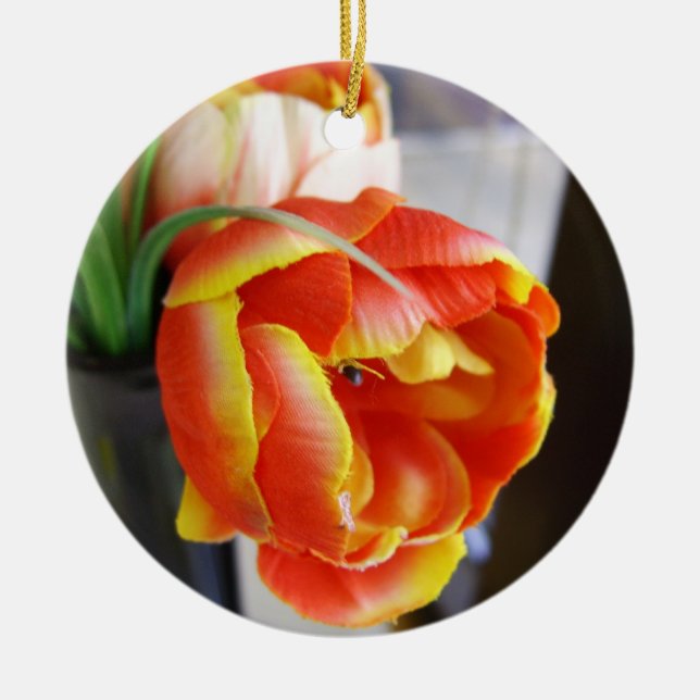 Ornamento De Cerâmica Tulipa da Seda (Frente)