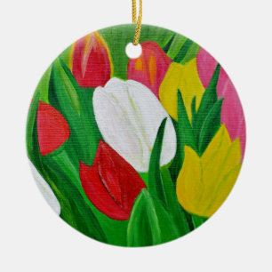 Ornamento De Cerâmica Tulipas 2a