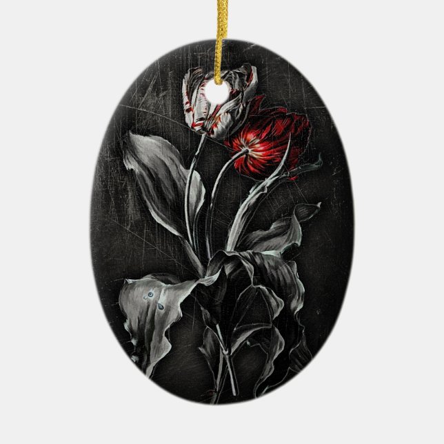 Ornamento De Cerâmica Tulipas góticos (Frente)