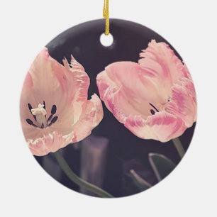 Ornamento De Cerâmica Tulipas Lindas em Flor - Personalizado