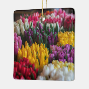 Ornamento De Cerâmica Tulipas Multicoloridas