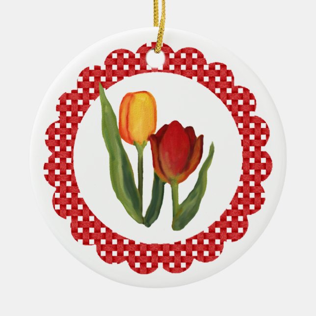 Ornamento De Cerâmica Tulips Ornament (Frente)