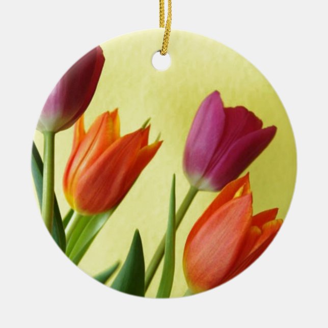 Ornamento De Cerâmica Tulips Ornament (Frente)