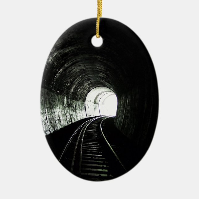 Ornamento De Cerâmica Túnel de locomotiva (Frente)