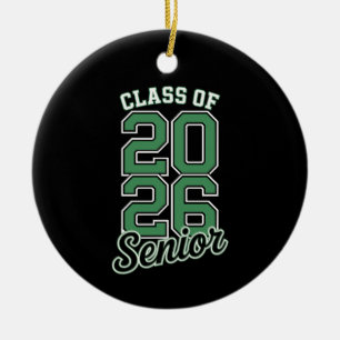 Ornamento De Cerâmica Turma De 2026 Graduado Senior Verde Graduação Grad