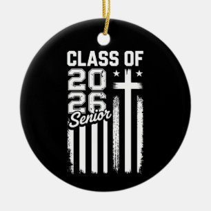 Ornamento De Cerâmica Turma de Formatura de 2026 Cristã Jesus Bandeira A