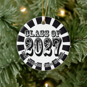 Ornamento De Cerâmica Turma do Oeste de 2027 Foto Graduação