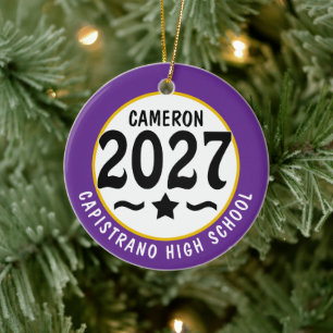 Ornamento De Cerâmica Turma Estelar de 2027 Foto Graduação