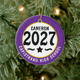 Ornamento De Cerâmica Turma Estelar de 2027 Foto Graduação