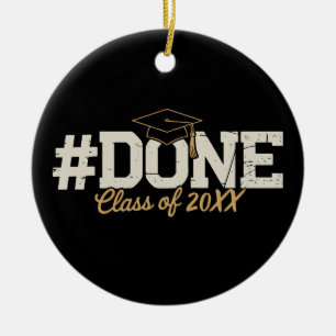 Ornamento De Cerâmica Turma Personalizada de Ouro Formatura Graduado
