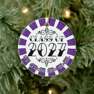 Ornamento De Cerâmica Turma Tat-Style de 2027 Foto Graduação