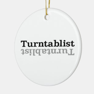 Ornamento De Cerâmica Turntablist ʇ sılqɐ ʇ ɹ n ⊥