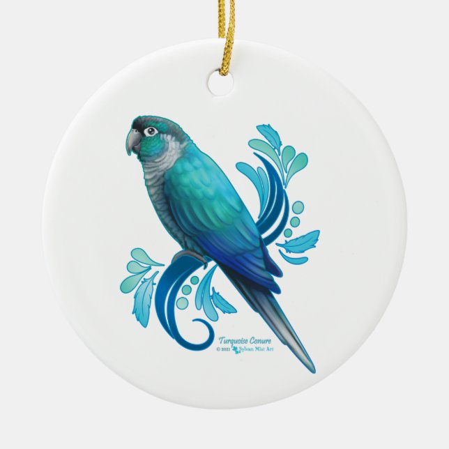 Ornamento De Cerâmica Turquoise Conure (Frente)