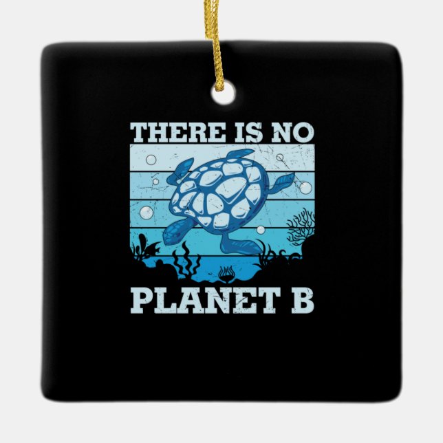 Ornamento De Cerâmica Turtle Lover | Não Existe Planeta B (Frente)