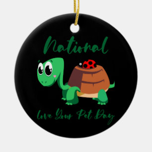 Ornamento De Cerâmica Turtle Lover National Love Your Turtle