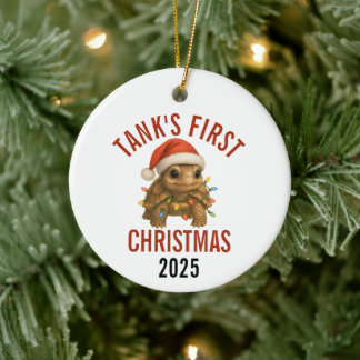 Ornamento De Cerâmica Turtle's First Christmas 2025